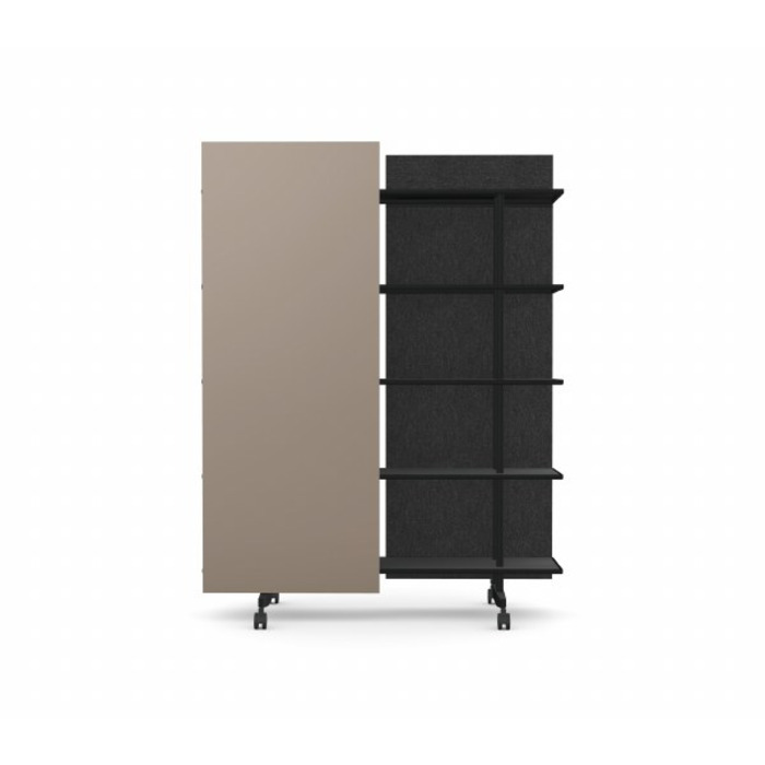 A08 Mobile Shelving Unit with Glass Writing Board