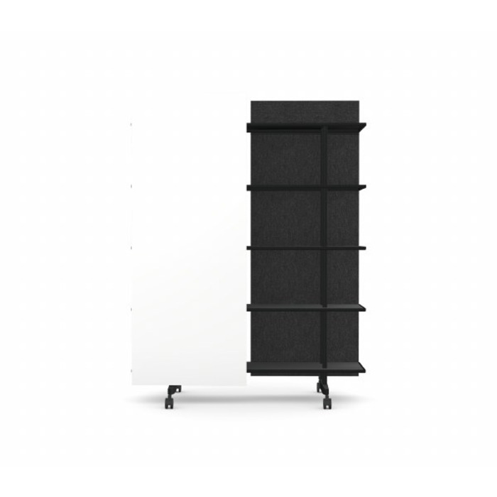A08 Mobile Shelving Unit with Glass Writing Board