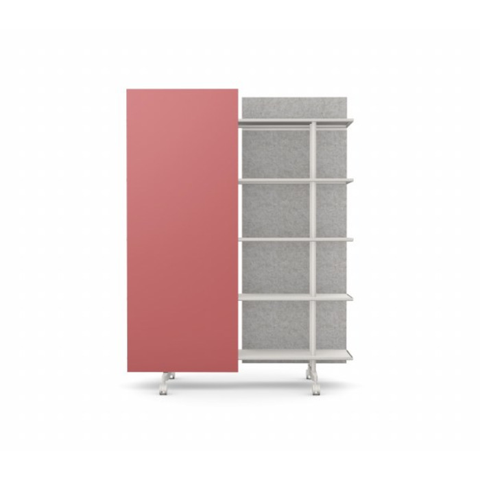 A08 Mobile Shelving Unit with Glass Writing Board