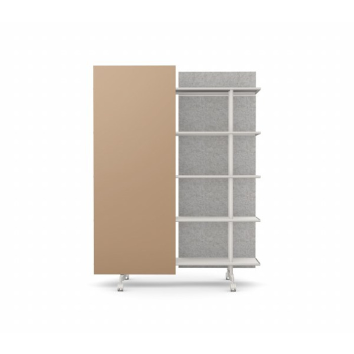 A08 Mobile Shelving Unit with Glass Writing Board