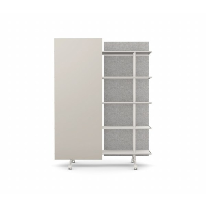 A08 Mobile Shelving Unit with Glass Writing Board