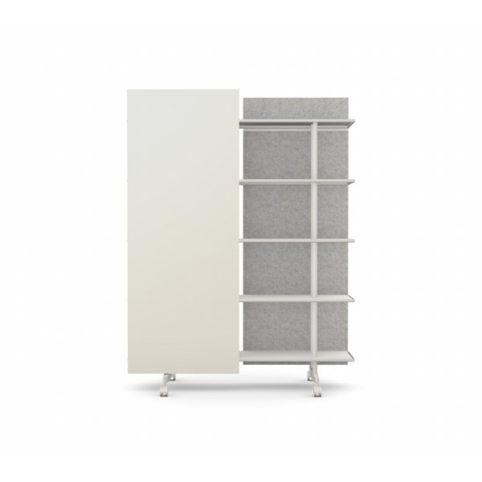 A08 Mobile Shelving Unit with Glass Writing Board