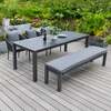 Bracken Outdoors Maldives Rope Aluminium 6 Seat Rectangular Garden Dining Bench and Chair Set, Late February 2026