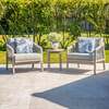 Bracken Outdoors Charlton Acacia Wood and Rope 2 Seat Garden Furniture Lounge Set with Side Table