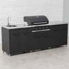Draco Grills Titan 4 Burner Black Outdoor Kitchen Gas Barbecue with Double Cupboard and Sink, Late February 2026