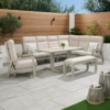 Bracken Outdoors Baltimore Aluminium High Back Corner Set with Height Adjustable Table, Bench and Reclining Armchair