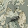 Boho Palm Leaf Vinyl Wallpaper Chalky Blue / Green Rasch 571462