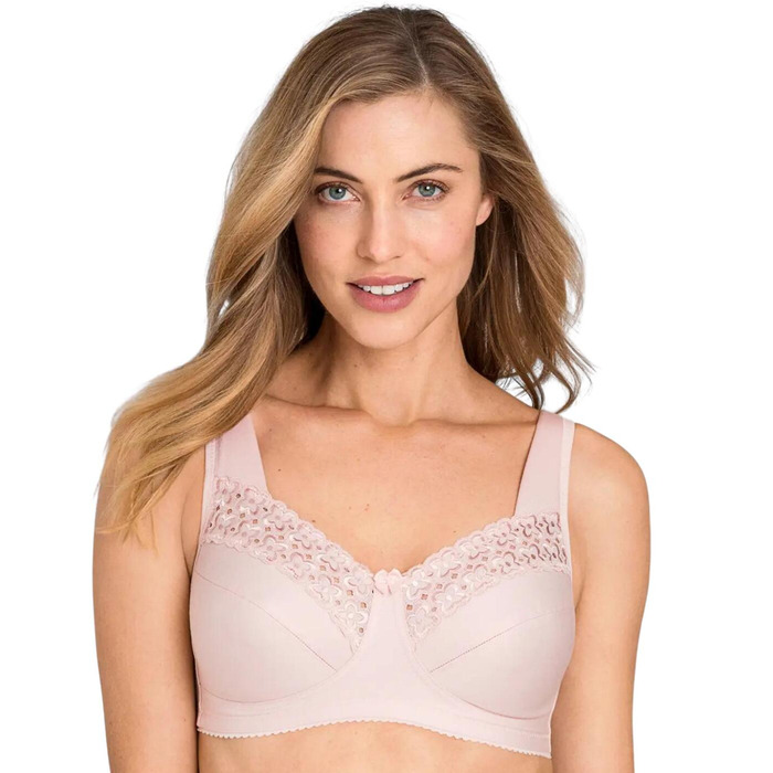 Miss Mary Of Sweden Broderie Anglaise Full Cup Non Wired Bra - Dusty Pink - 42H