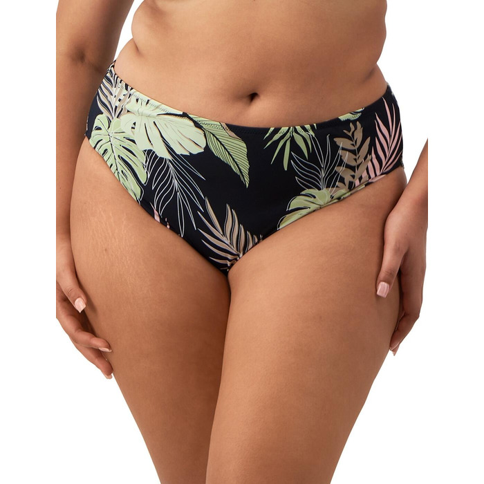 Elomi Tropical Retreat Mid Rise Bikini Brief - Black - M - 12
