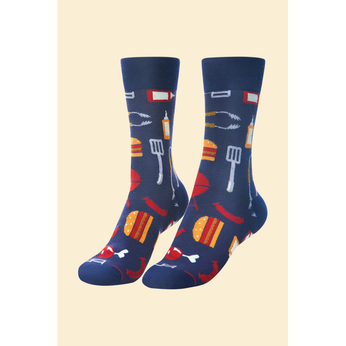Powder BBQ Buddy Men's Bamboo Socks Navy
