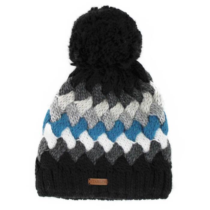 Starling Snake Bobble Beanie Black/Blue