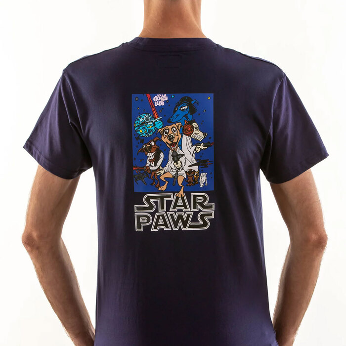 It's A Dogs Life Men's Star Paws T-Shirt Navy 2XL