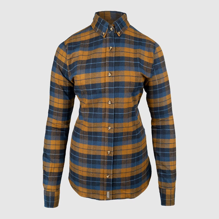 Jack Pyke Women's Bleasdale Heavy Flannel Shirt Navy Russet 8
