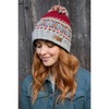 Pachamama Iona Roll Back Bobble Beanie Burgundy