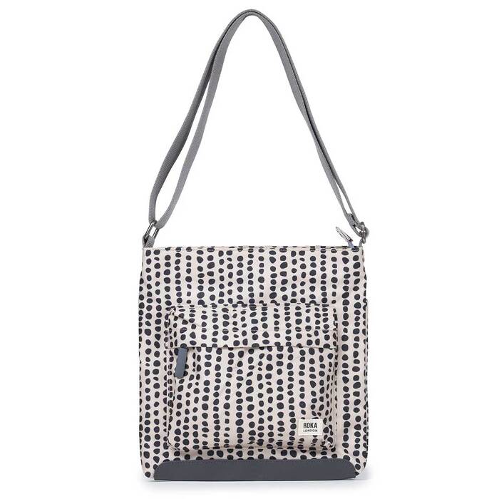 Roka London Kennington B Recycled Canvas Bag Linear Dot Medium