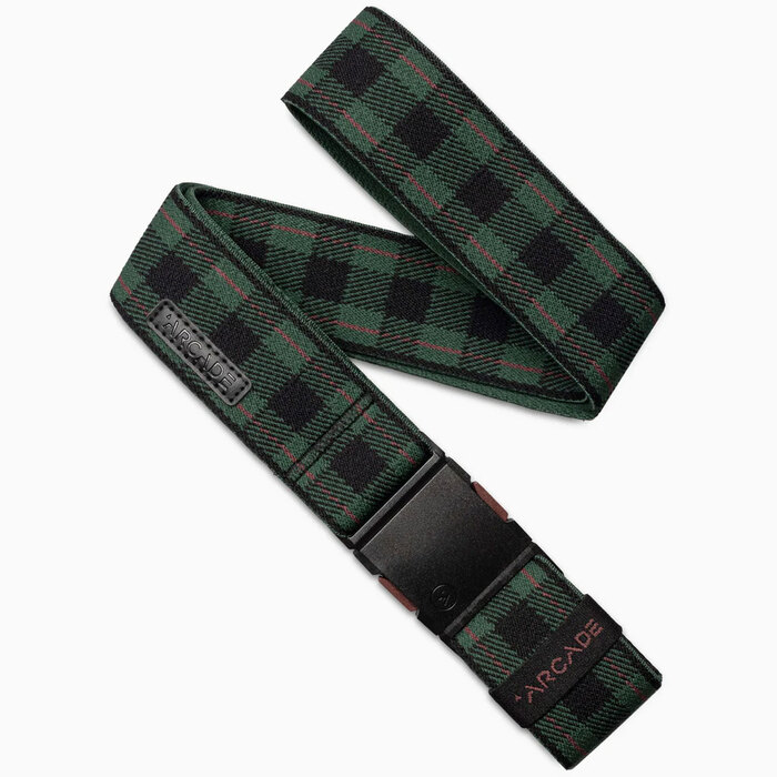 Arcade Plaid Belt Emerald/Wine