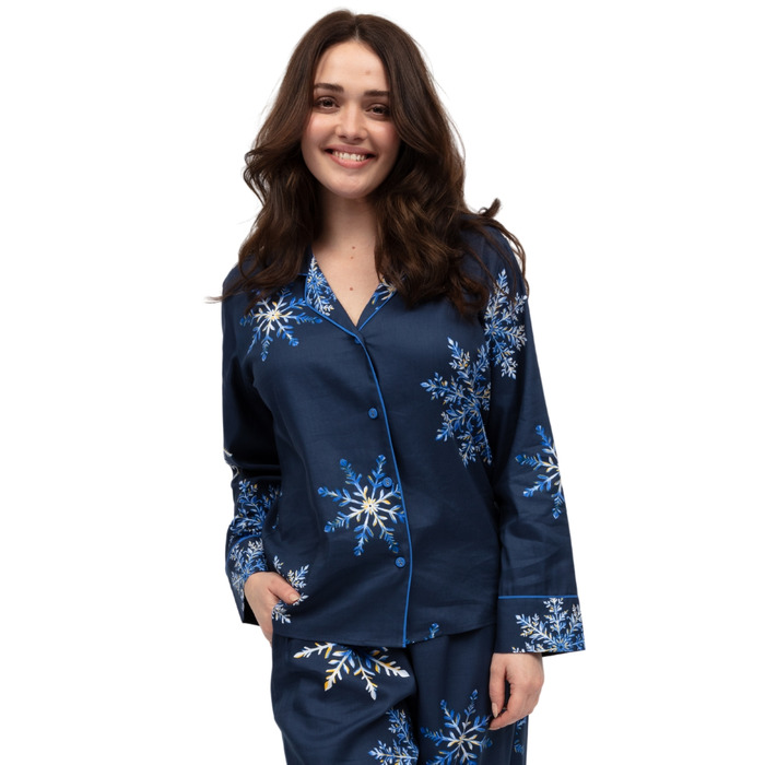 Cyberjammies Frosty Snowflake Print Pyjama Top