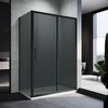 ELEGANT 1000x900mm Black Sliding Shower Door with side panel 8mm Easy Clean Nano Glass Shower Enclosure
