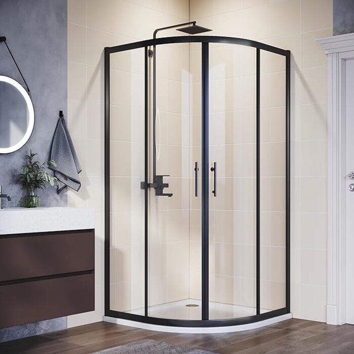 ELEGANT 800 x 800mm Quadrant Shower Enclosure with Acrylic Tray