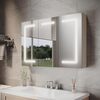 ELEGANT 900 x 600mm LED Illuminated Mirror Cabinet with Touch Sensor, Anti-Fog & Shaving Socket, Beige