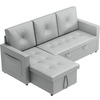ELEGANT Corner Sofa Bed with Pull Out Sectional Light Gray