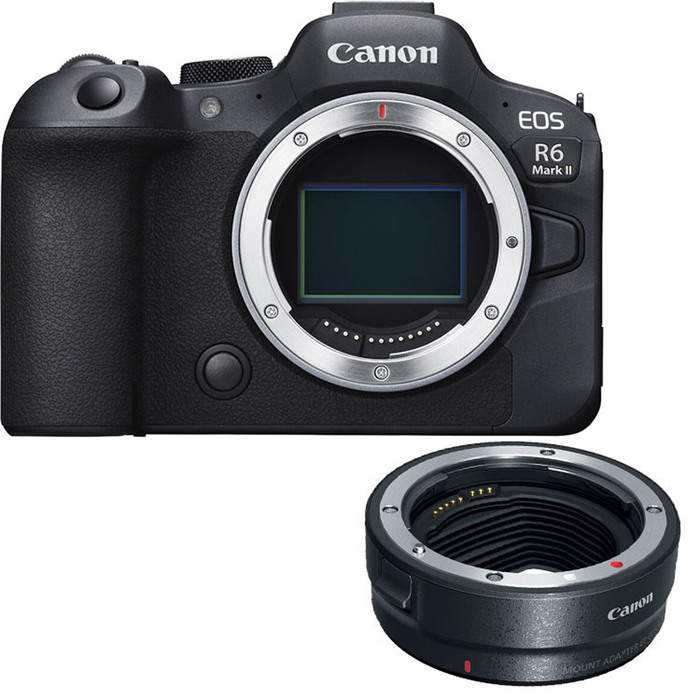 Canon EOS R6 Mark II Mirrorless Camera Body with EF-EOS R mount adapter