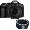 Canon EOS R6 Mark III Mirrorless Camera with RF 24-105mm f/4L IS Lens with EF-EOS R mount adapter