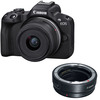 Canon EOS R50 Mirrorless Camera with RF-S 18-45mm f/4. 5-6. 3 IS STM Lens with EF-EOS R mount adapter
