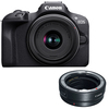 Canon EOS R100 Mirrorless Camera with RF-S 18-45mm STM Lens with EF-EOS R mount adapter