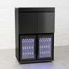 Draco Grills Outdoor Kitchen Black Stainless Steel Mid Height Double Fridge Cabinet