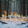 Outdoor Light Up White Wire Christmas Reindeer Mother and Babies Set