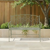 Sage Green Leaf Design Rustic Metal Garden Bench