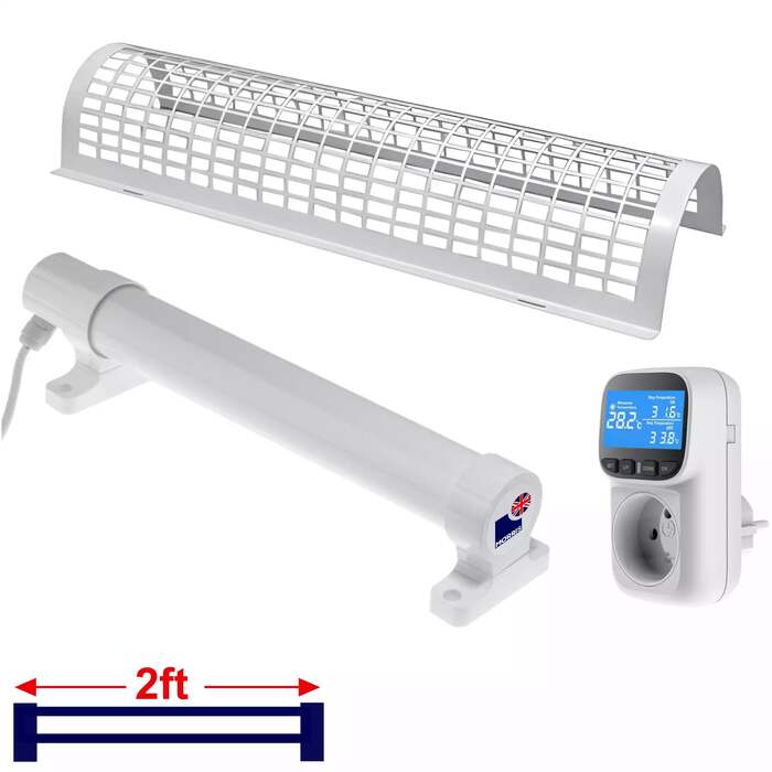 Morris 2ft Tube with Guard, Thermostat and Timer Set