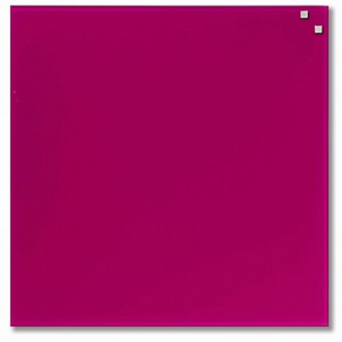 NAGA Magnetic Glass Noticeboard PINK 45 x 45cm