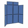 8 Panel Folding Display Stand Black Frame/Blueberry Fabric