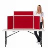 Midi Desk Top Display Stand Grey Frame/Red Fabric