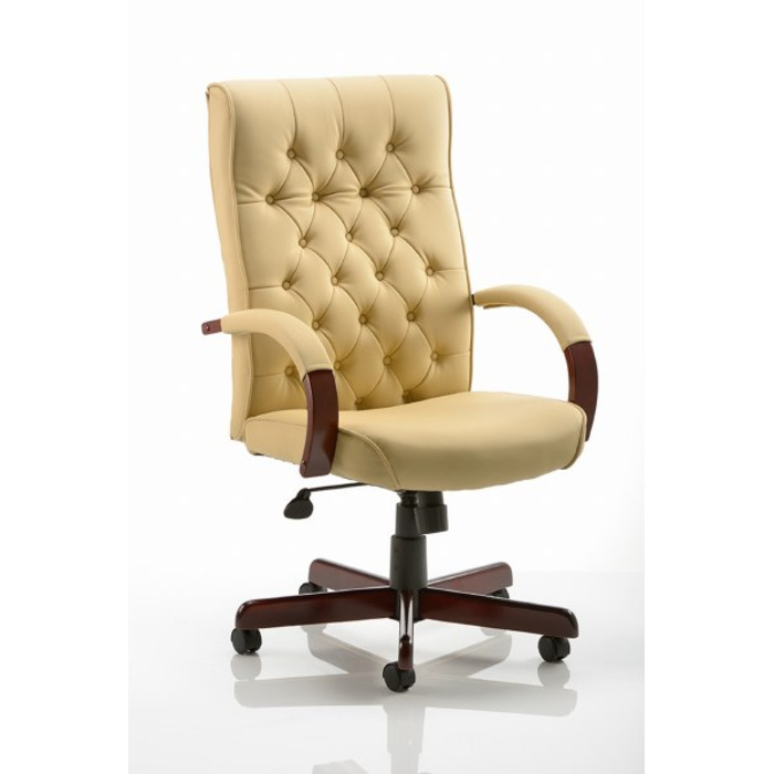 Chesterfield Traditional Leather Armchair Cream