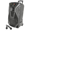 15" Portable PA Speaker with VHF Mics, Media Player & Bluetooth