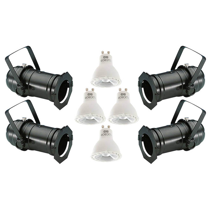 Par16 Black Birdy Lighting Set - Includes Lamps, Gel Frames and Brackets