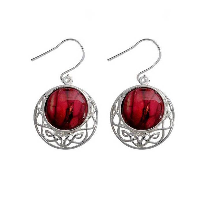 Heathergems Cormag Celtic Silver Plated Drop Earrings
