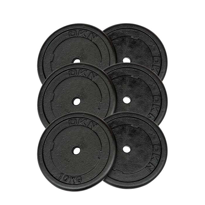 DKN 6 x 10kg Cast Iron Standard Weight Plates
