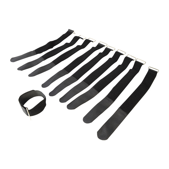 Fabric Cable Ties, Reusable With Hook & Loop Fastening 20 x 300mm Pack of 10