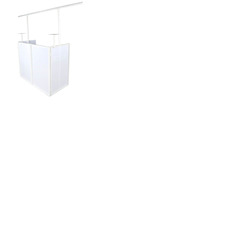 Foldable DJ Booth with Overhead Bar and Podiums White Frame