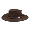 Barmah Canvas Drover Oilskin Hat Brown S