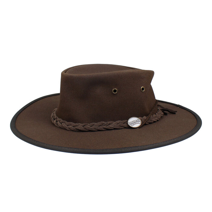 Barmah Canvas Drover Oilskin Hat Brown 2XL