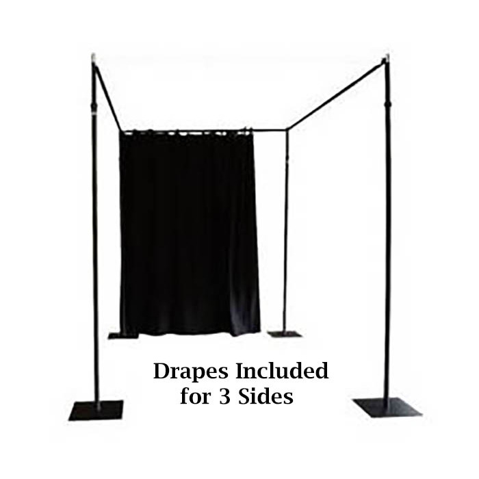 U Shape Drape Suspension System 3 x 9 x 3m with Black Drapes