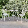 Cast Aluminium Tulip Bistro Table and Chairs Set — White