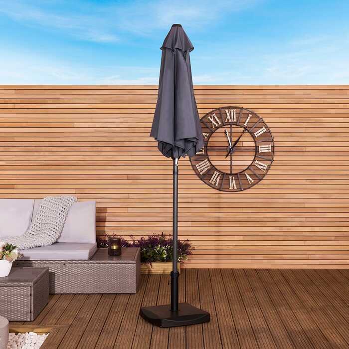 2m Patio Market Garden Parasol Black