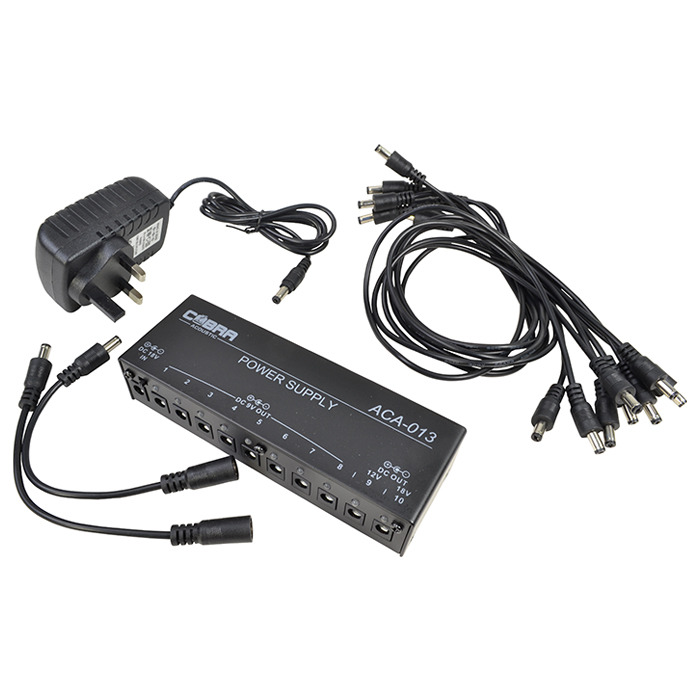 Guitar Effects Pedal Power Supply, Multi-Output 8 Way 12 Volt