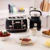 1. 7L Kettle & 4 Slice Toaster Set Black & Rose Gold Coloured